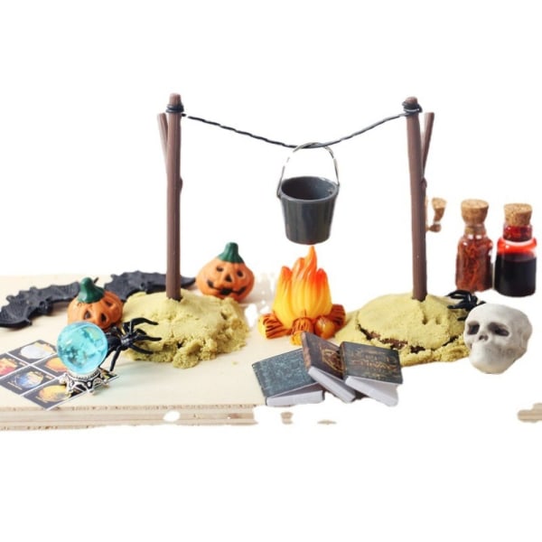 Nukkekodin set Miniatyyri Halloween-koristenukke