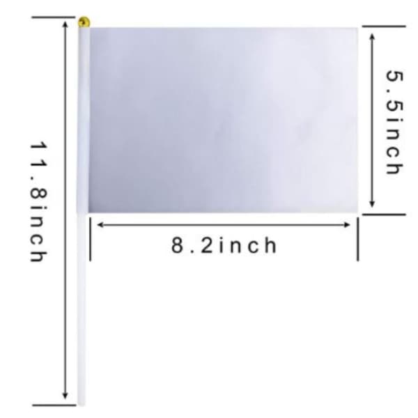 25 stk. hvide flag mini almindelig blanke