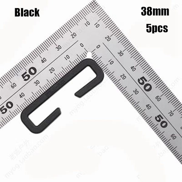 5 stk Firkantet Krog Webbing Spænder SORT 38MM Black 38mm