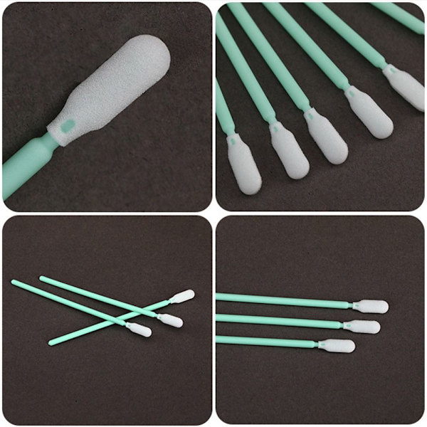 100 kpl Foam Tips Sponge Stick Foam Swabs Puhdistuspuikkosarja