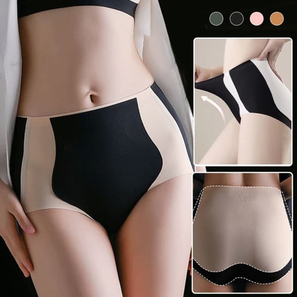 Hip Lifting Colour Panel Trusser Ice Silk Shaping Briefs SORT L black L