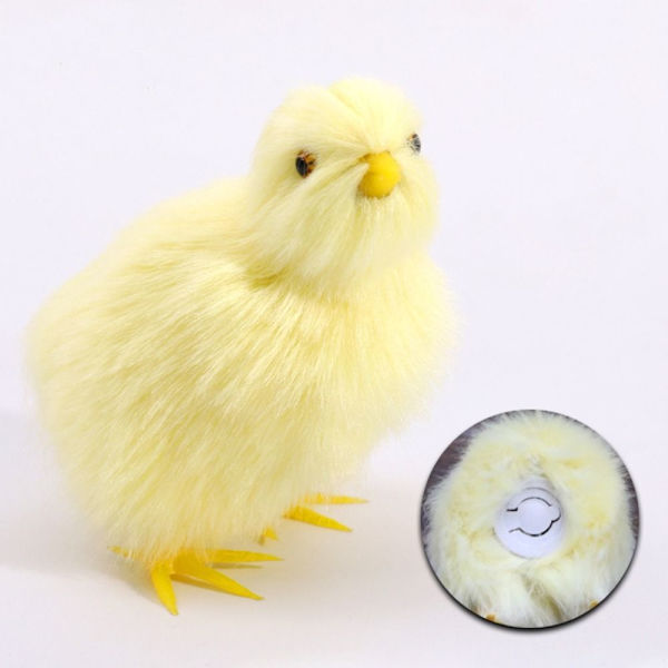 Vocalize Plush Chick Simulation Furry Chicken 5-WITH Crow 5-with Crow