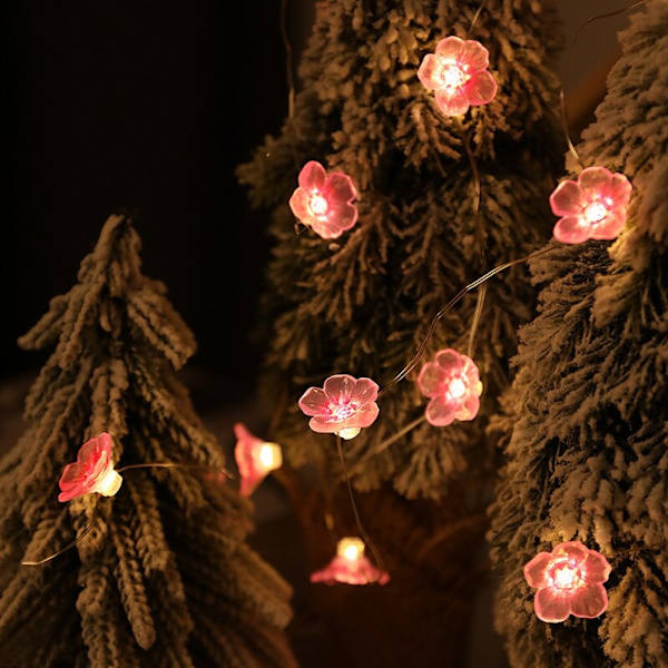 Cherry Blossom Light String Innergårdslampa String BLÅ blue