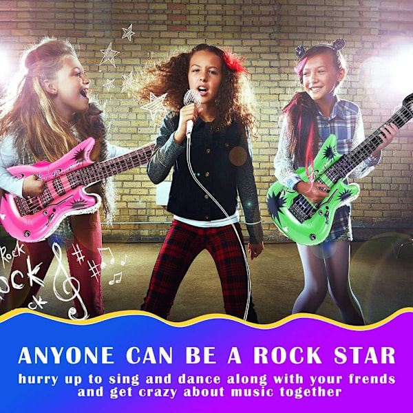 6 st uppblåsbar gitarr rockgitarrleksak RANDOM COLORB B Random ColorB