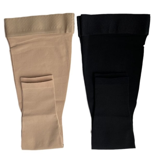 1 par lår högkompressionsstrumpor graderat tryck black XXL