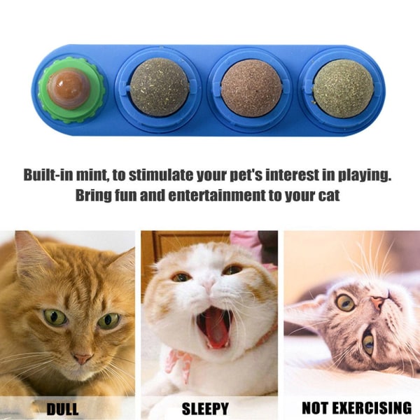 Naturlig kattemynte Cat Wall Stick-on Ball Leketøy GRÅ grey