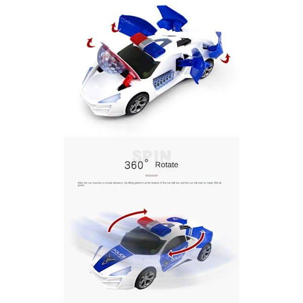Sähkökäyttöiset leluautot Bump & Go -poliisiautojen drifter-malli