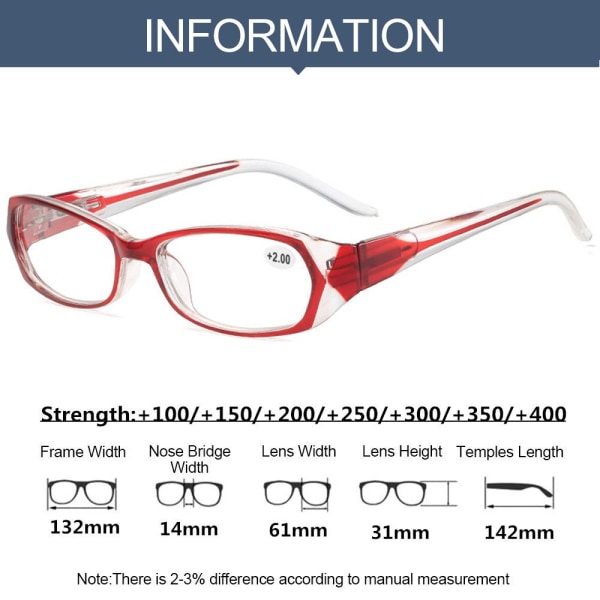 Læsebriller Anti-Blue Light Eyeglasses RED STRENGTH 300 Red Strength 300