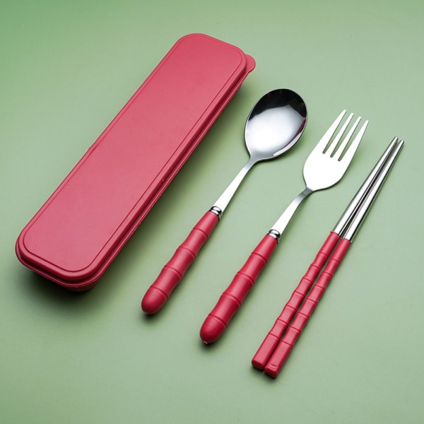 3st/ set Skedgaffel Chopstick Kits Bestickset SET red