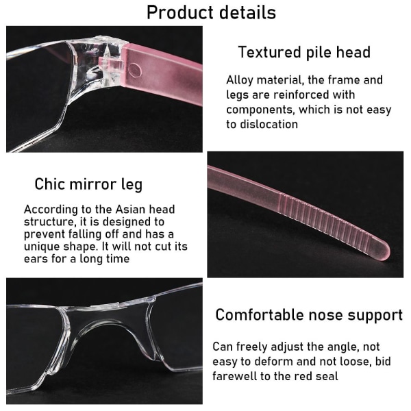 Läsglasögon Ultralätt glasögon ROSA STYRKA 2,50 pink Strength 2.50