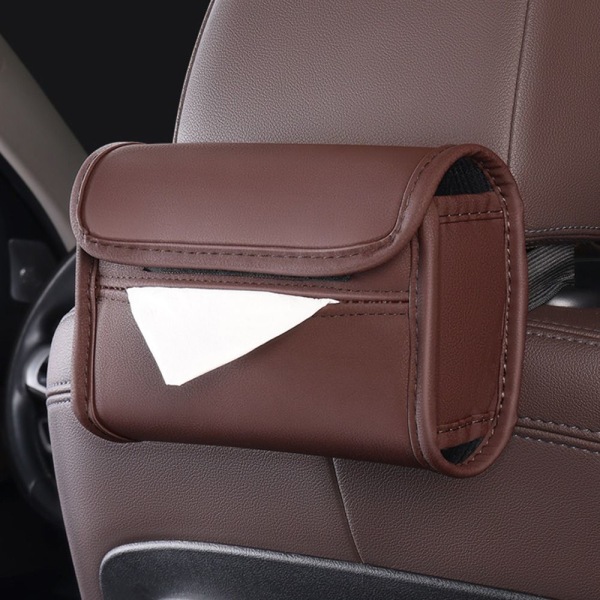 Car Tissue Box Holder Car Center Console Armlæn Servietboks Brown