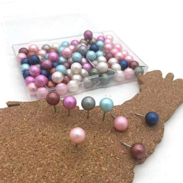100 kpl Push Pins Map Tacks Koristeelliset peukalonpidikkeet