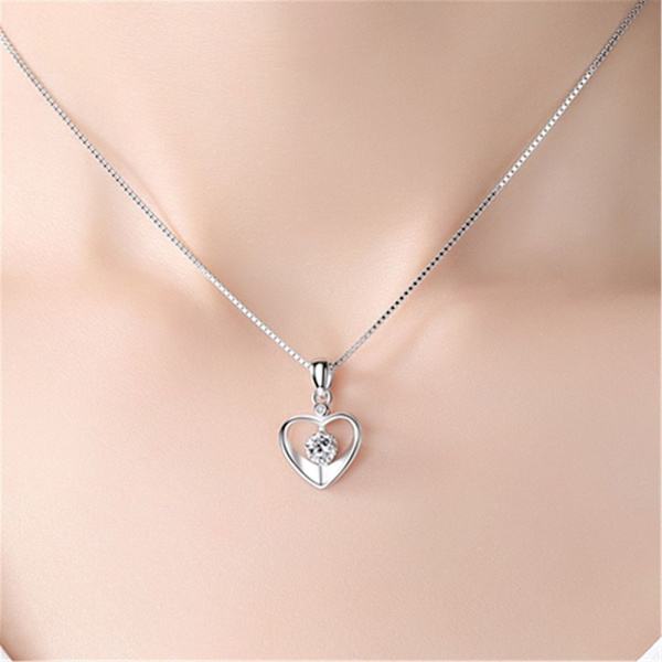 Crystal Heart Pendant Halsband Love Heart Necklace HÄNGE Pendant