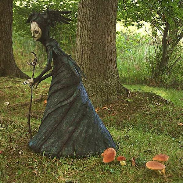Häxor Skulpturer Konst Docka Skulpturer FLAMINGO HÄXA FLAMINGO Flamingo Witch