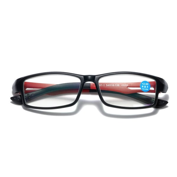 Anti-Blue Light lukulasit Neliönmuotoiset silmälasit MUSTA Black Strength 150