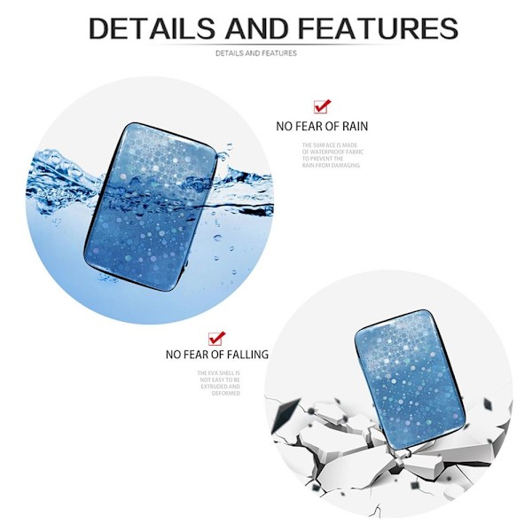 Bordtennisracketväska Ping Pong Paddlar Case BLÅ RECTANGLE blue rectangle-rectangle