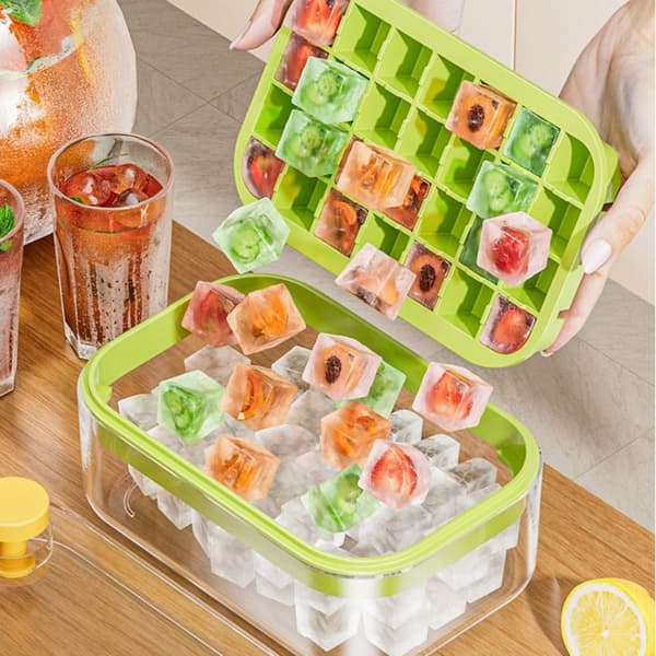 Ice Cube-bricka Ice Cube Maker Mould GRÖN 28 GRIDS 28 GRID Green 28 Grids-28 Grids