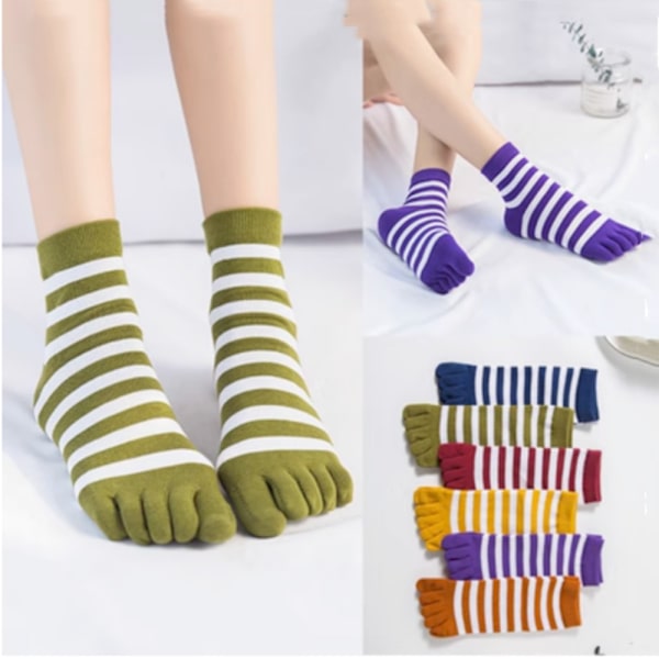 3/6 Par Stripe Heltå strumpor 3 PAR-FÄRG Slumpmässigt 3 PAR-FÄRG 3Pairs-Color Random