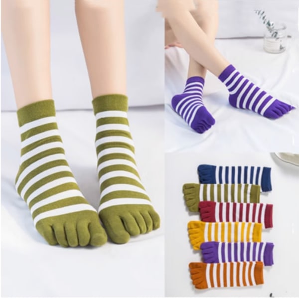 3/6 paria Stripe Full Toe sukat 3 PAIRS-COLOR SATUNNAIS 3 PAIRS-COLOR 3Pairs-Color Random