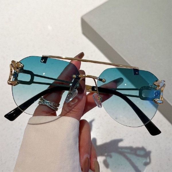 Cheetah Decor Aurinkolasit Double Bridge Aurinkolasit GRADIENT Gradient Cyan
