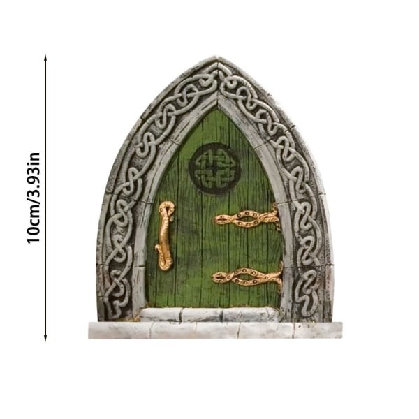 Fairy Gnome Door Miniatyr Elf Door Art Statyer 1 1 1