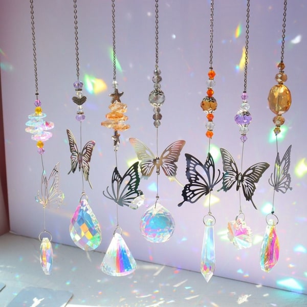 Fjärilar Crystal Windchimes Butterfly Hängande hänge STYLE Style 2