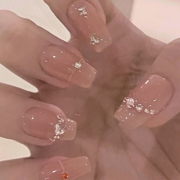 24stk Fake Nails Long French Ballerina JP2308