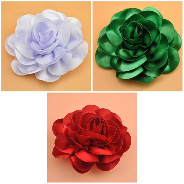 Hårklemme Satin Blomst KONGEBLÅ Royal Blue