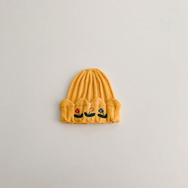 Baby Embroidery Caps Solid Beanies PINK Pink