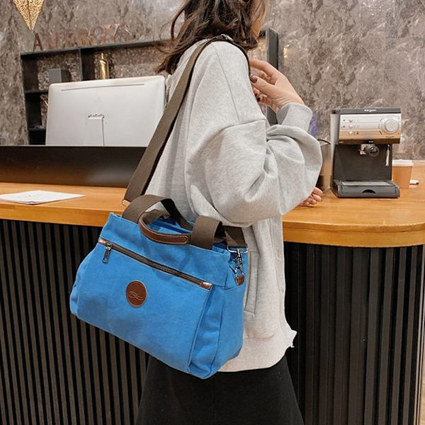 Lærredstaske Messenger Bag KHAKI khaki