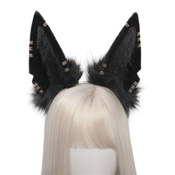 Wolf Ears Hovedbeklædning Lolita Pandebånd SORT 2 2 black 2-2