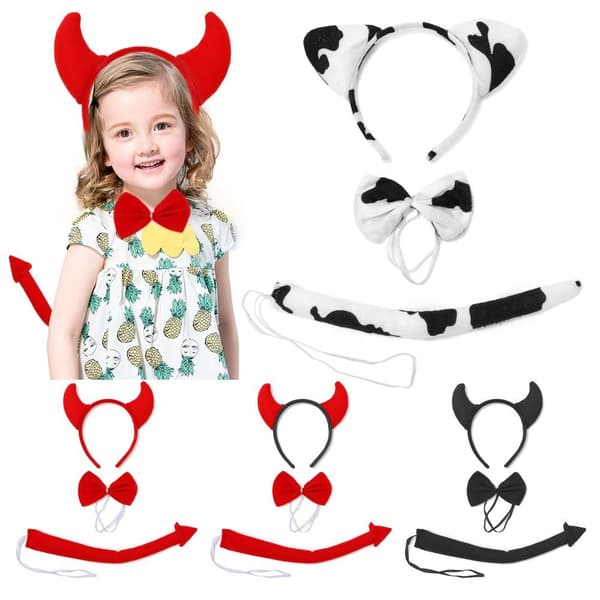 Halloween Devil Costume Sæt Fancy Dress Costume Kit SORT SORT Black