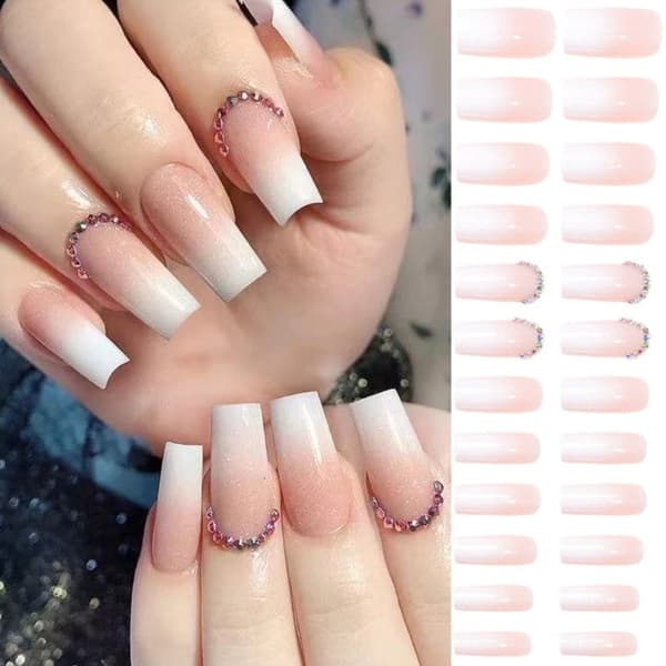 Fake Nails Middels Lengde Firkantet Hode 4