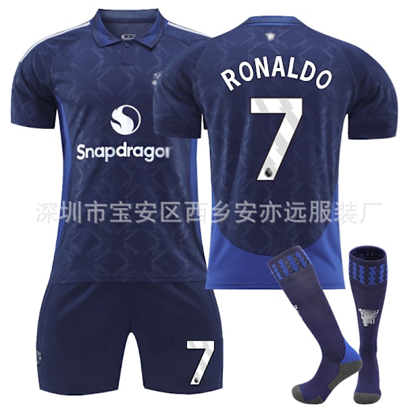 2024-2025 Manchester United Away Kids Football Shirt Kit NO.7 Ronaldo 18