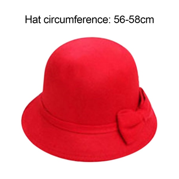 Kvinder Vintage Retro Hat Efterår Vinter Varm Hat RØD Red