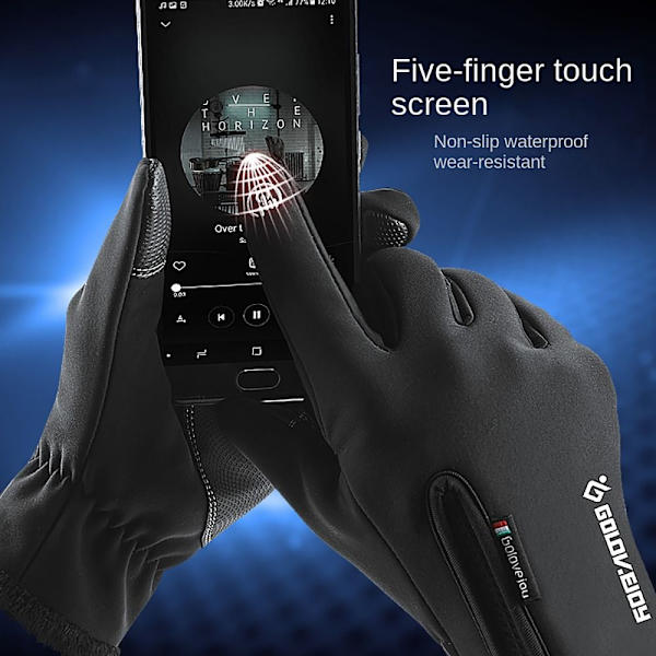 Taktiske vinterhandsker Opvarmede fleecinghandsker SORT S BLACK S