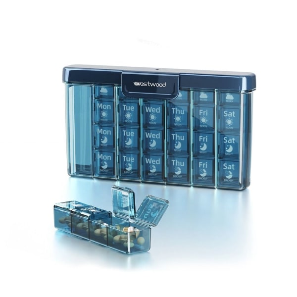 Pill Box Medicin Container Box BLÅ Blue
