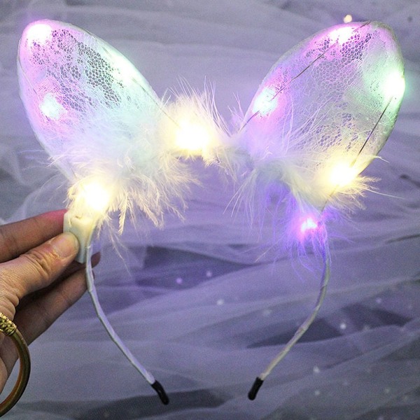 LED Feather Wreath Crown Pandebånd 9 9 9