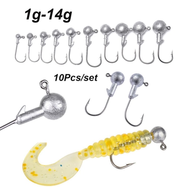 10 st/ set Blyhuvud Krok Jigging Bait 7G 7g