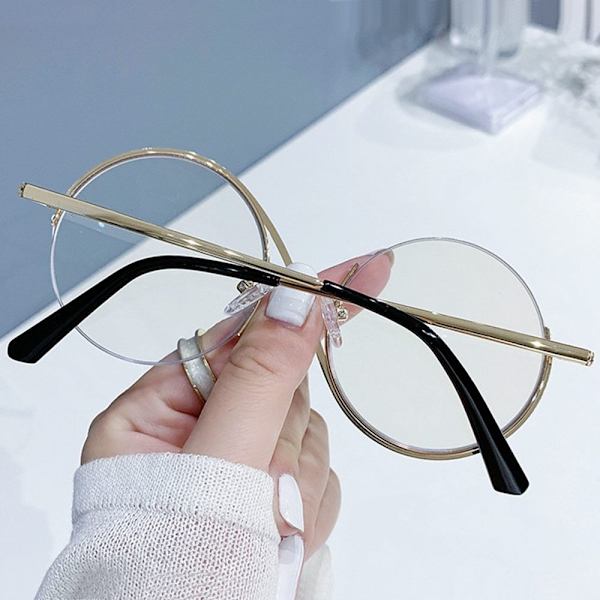 Anti-Blue Light Briller Runde Briller SORT GULD Black gold