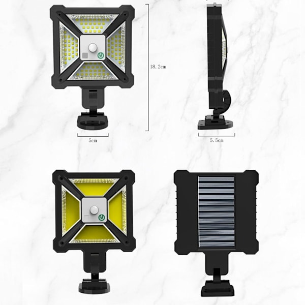 Solcelledrevet lys Bevegelsessensor Lampe COB COB COB
