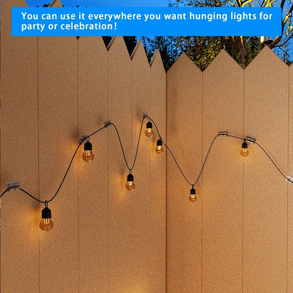 30 stk Udendørs String Lights Kroge Udendørs Lys Clips Kabel 30Pcs