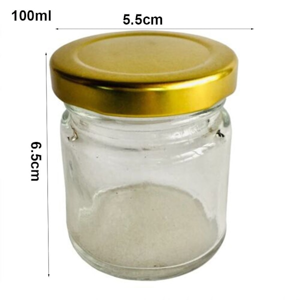 2stk syltetøjsglas lufttætte konserves GULD 100ML2STK 2STK Gold 100ml2Pcs-2Pcs