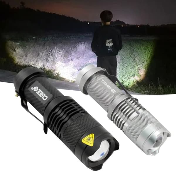 Mini lomme LED lommelykt LED lommelykt belteklips SØLV Silver