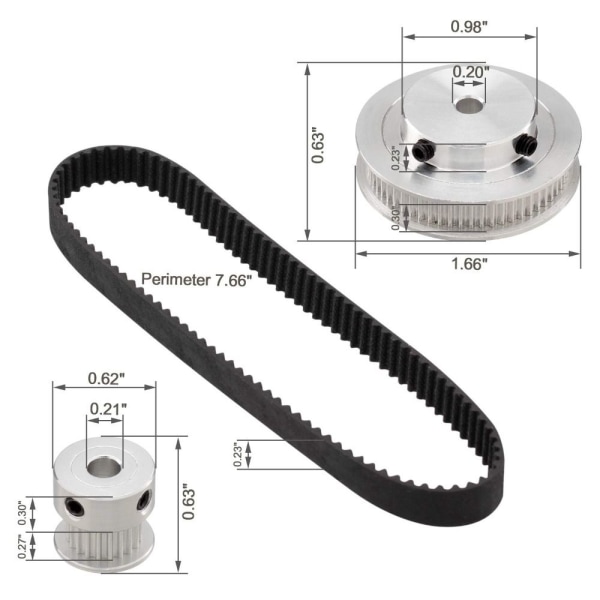 2 Kit GT2 Synchronous Wheel GT2 Jakopyörät Jakohihna