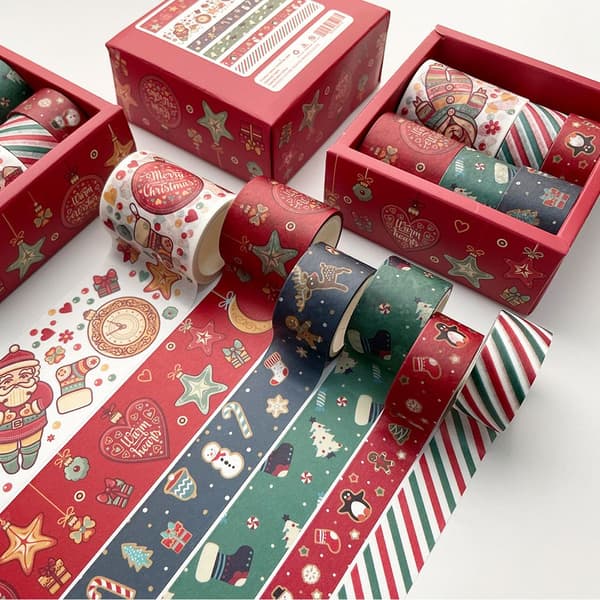 6 st/set God Jul Washi Tejp Boxförpackad