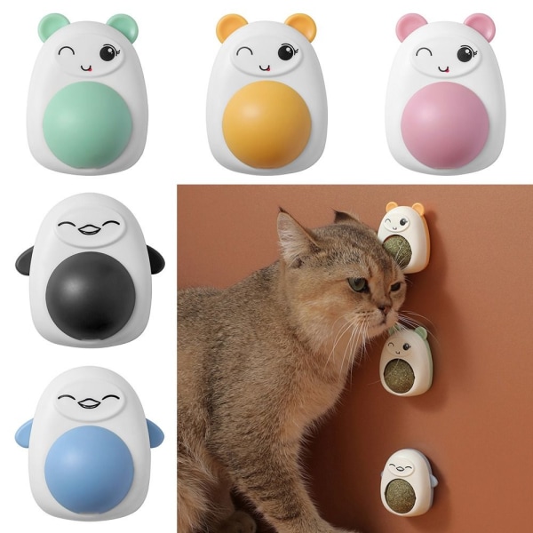 2st Djurprylar Frisk katt Kattmynta Leksaker Ball Black
