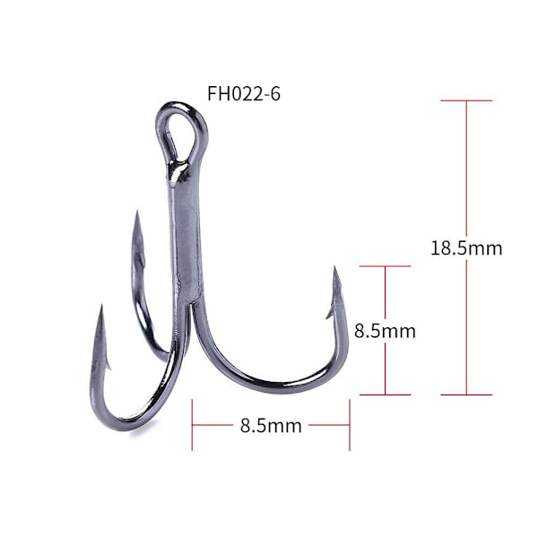 40 stk fiskekroge, fiske Triple ankerkrog 4 4 4
