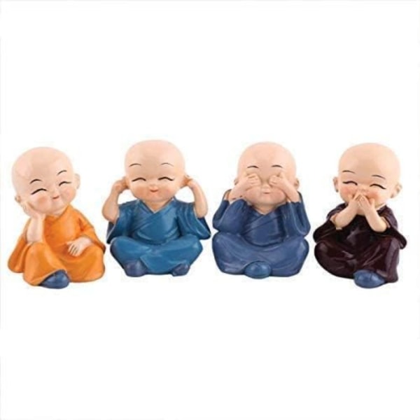 8 st Little Monk Resin Doll Ornaments Söt Monk Desktop 4 pcs