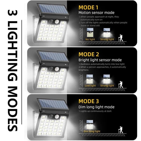 Solar Light Outdoor med 72LEDs bevegelsessensor